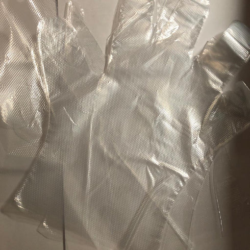 100Pcs Disposable Plastic Gloves Clear Medical Dental Ambidextrous Embossed